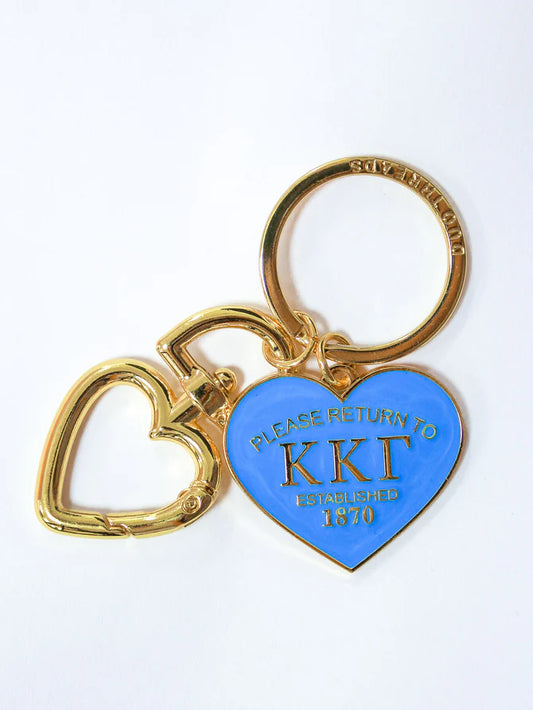Kappa Please Return Heart and Gold-Plated Key Ring