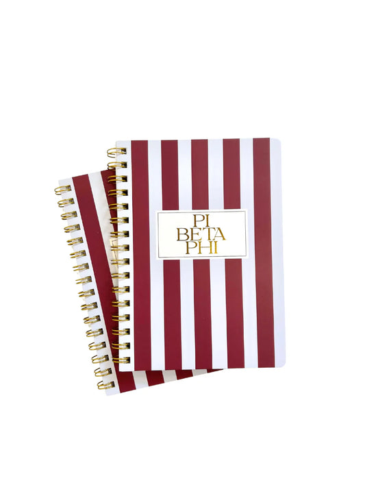 Pi Phi Stripe Spiral Notebook