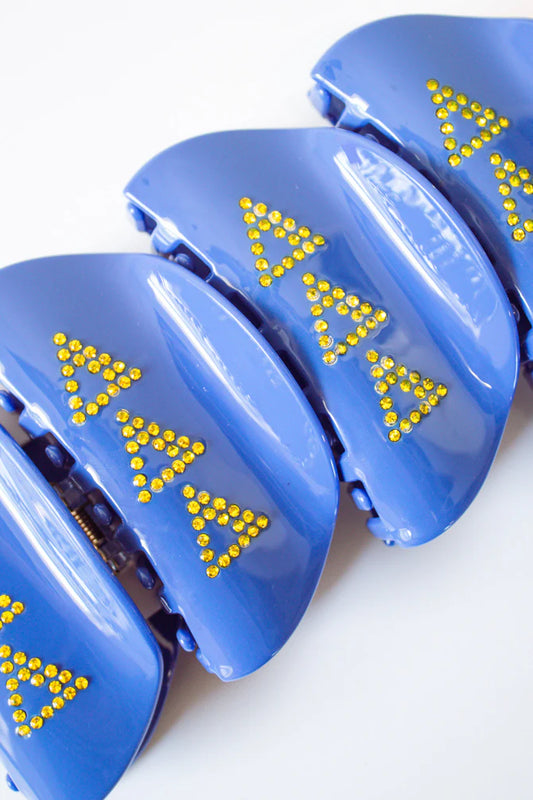 Tri Delta Claw Clip with Greek Crystal Letters